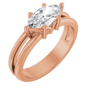 14K Rose Gold 10x5 mm Marquise Ring Mounting