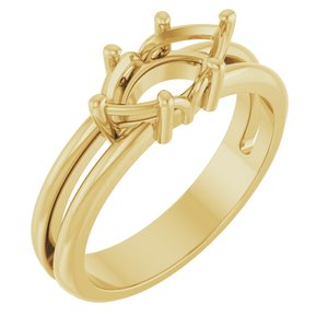 18K Yellow Gold 10x5 mm Marquise Ring Mounting – image 2