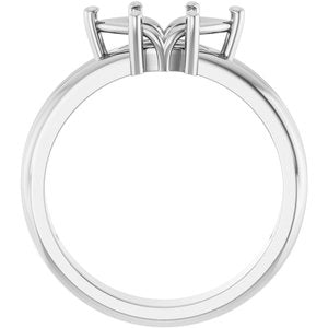10K White Gold 10x5 mm Marquise Ring Mounting – image 4