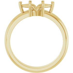 14K Yellow Gold 10x5 mm Marquise Ring Mounting – image 4