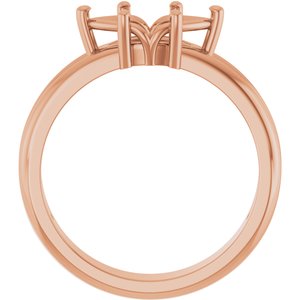 10K Rose Gold 10x5 mm Marquise Ring Mounting – image 4