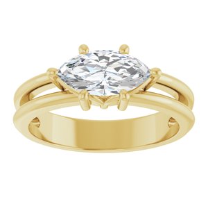 14K Yellow Gold 10x5 mm Marquise Ring Mounting – image 5