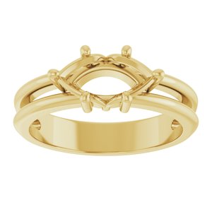 10K Yellow Gold 10x5 mm Marquise Ring Mounting – image 6