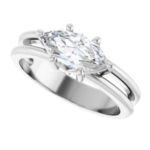 Platinum 10x5 mm Marquise Ring Mounting – image 8