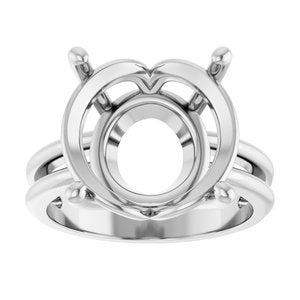 14K X1 White Gold 14 mm Round Ring Mounting – image 6