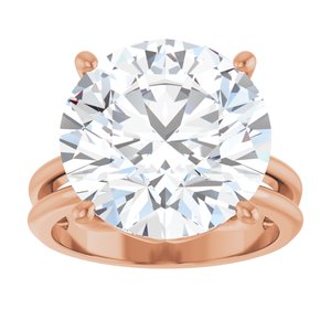 18K Rose Gold 14 mm Round Ring Mounting – image 5