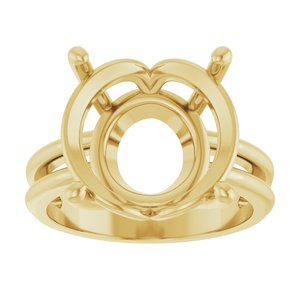 10K Yellow Gold 14 mm Round Ring Mounting – image 6