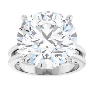 14K White Gold 14 mm Round Ring Mounting – image 5
