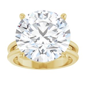 18K Yellow Gold 14 mm Round Ring Mounting – image 5