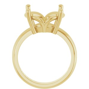 10K Yellow Gold 14 mm Round Ring Mounting – image 4
