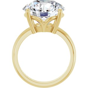 18K Yellow Gold 14 mm Round Ring Mounting – image 3