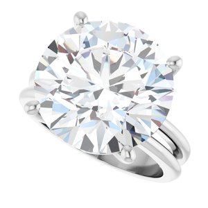 18K White Gold 14 mm Round Ring Mounting – image 8