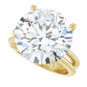 10K Yellow Gold 14 mm Round Ring Mounting – image 8