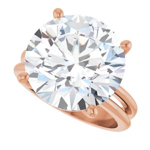 10K Rose Gold 14 mm Round Ring Mounting – image 8