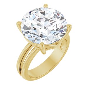 14K Yellow Gold 14 mm Round Ring Mounting