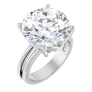 14K White Gold 14 mm Round Ring Mounting