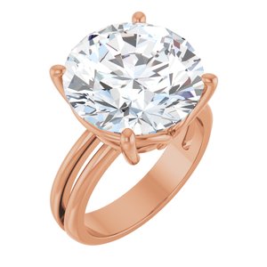 14K Rose Gold 14 mm Round Ring Mounting