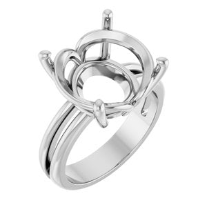 Sterling Silver 14 mm Round Ring Mounting – image 2