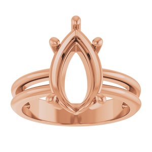 10K Rose Gold 13x8 mm Pear Ring Mounting – image 6