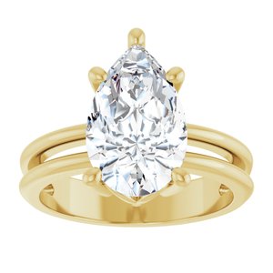 10K Yellow Gold 13x8 mm Pear Ring Mounting – image 5