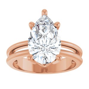 18K Rose Gold 13x8 mm Pear Ring Mounting – image 5