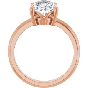 14K Rose Gold 13x8 mm Pear Ring Mounting – image 3