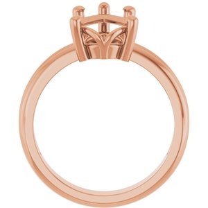 18K Rose Gold 13x8 mm Pear Ring Mounting – image 4