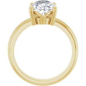 14K Yellow Gold 13x8 mm Pear Ring Mounting – image 3