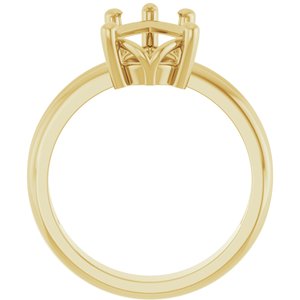 18K Yellow Gold 13x8 mm Pear Ring Mounting – image 4