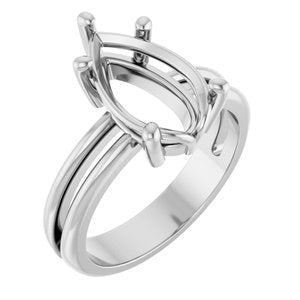 10K White Gold 13x8 mm Pear Ring Mounting – image 2