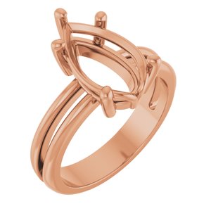 14K Rose Gold 13x8 mm Pear Ring Mounting – image 2