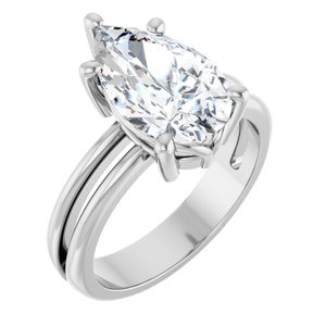 Continuum Sterling Silver 13x8 mm Pear Ring Mounting