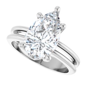 10K White Gold 13x8 mm Pear Ring Mounting – image 8
