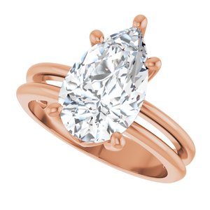 10K Rose Gold 13x8 mm Pear Ring Mounting – image 8