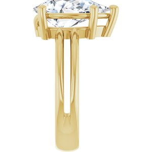 14K Yellow Gold 13x8 mm Pear Ring Mounting – image 7