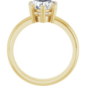 14K Yellow Gold 8x8 mm Heart Ring Mounting – image 3
