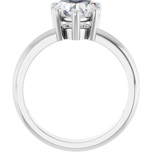Sterling Silver 8x8 mm Heart Ring Mounting – image 3