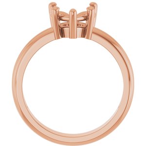 18K Rose Gold 8x8 mm Heart Ring Mounting – image 4