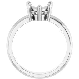 14K White Gold 8x8 mm Heart Ring Mounting – image 4