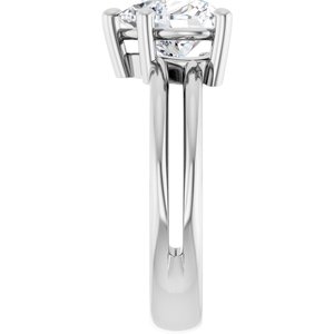 10K White Gold 8x8 mm Heart Ring Mounting – image 7