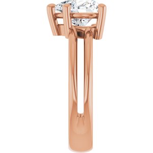 18K Rose Gold 8x8 mm Heart Ring Mounting – image 7