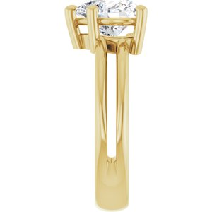 18K Yellow Gold 8x8 mm Heart Ring Mounting – image 7