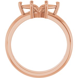 18K Rose Gold 11x5.5 mm Marquise Ring Mounting – image 4
