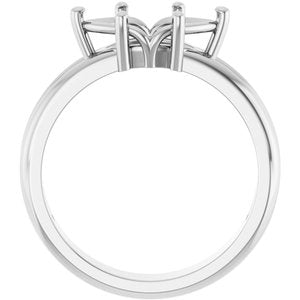 18K White Gold 11x5.5 mm Marquise Ring Mounting – image 4