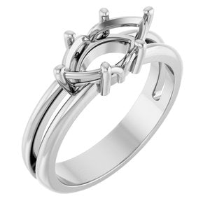 10K White Gold 11x5.5 mm Marquise Ring Mounting – image 2