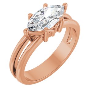 10K Rose Gold 11x5.5 mm Marquise Ring Mounting
