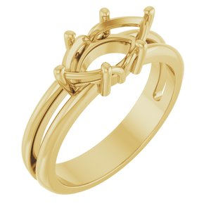 18K Yellow Gold 11x5.5 mm Marquise Ring Mounting – image 2