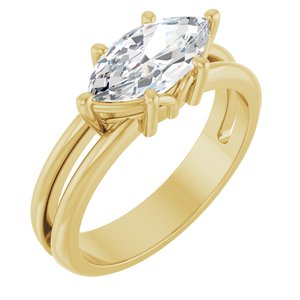 10K Yellow Gold 11x5.5 mm Marquise Ring Mounting