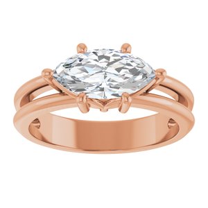 14K Rose Gold 11x5.5 mm Marquise Ring Mounting – image 5