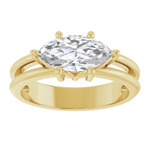14K Yellow Gold 11x5.5 mm Marquise Ring Mounting – image 5